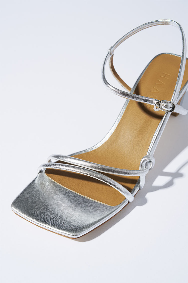 Leather narrow strap sandals